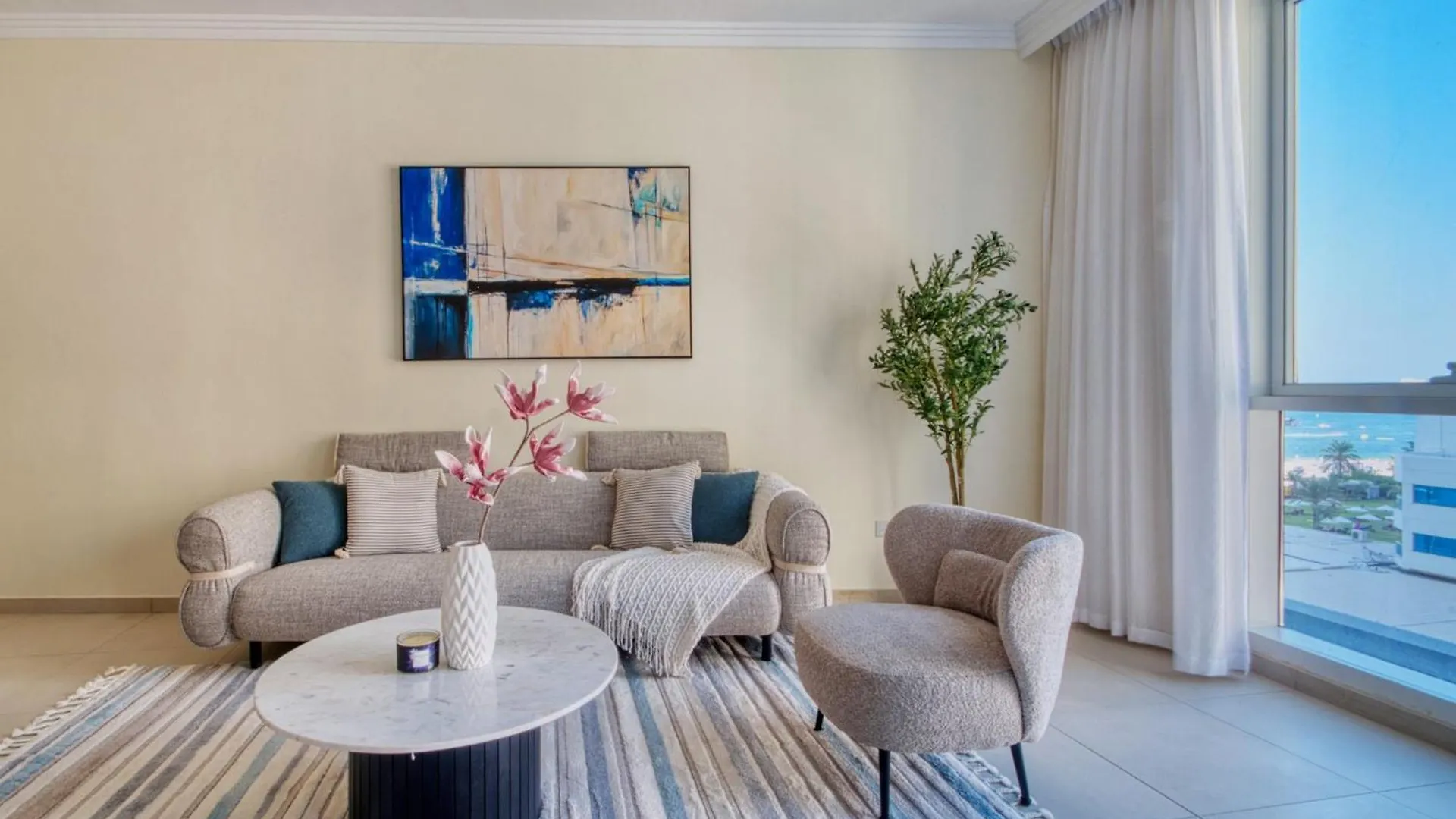 아파트 Beachy Getaway In Jbr With Private Beach Access 두바이